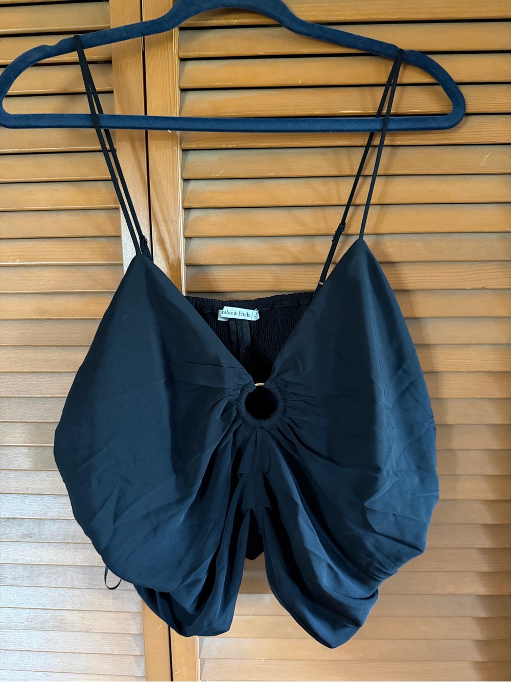Abercrombie & Fitch Black Ring-Front Draped Camisole